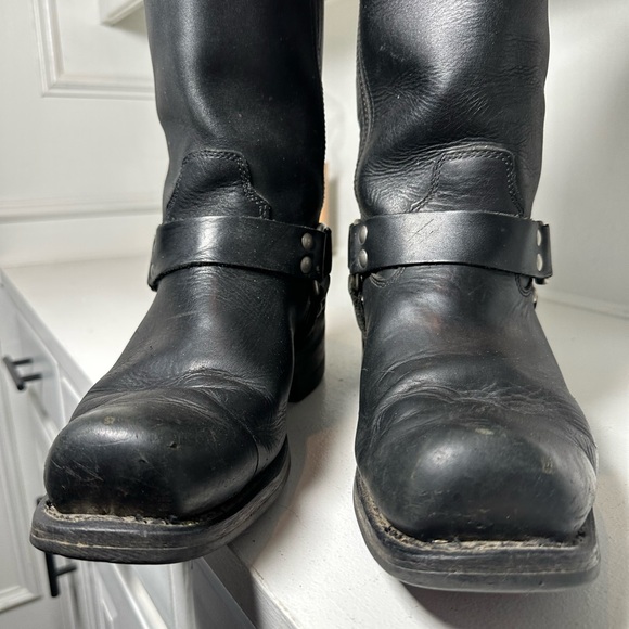 **SOLD**Milwaukee Leather Men’s Black Harness Boots 10.5 Moto Biker Western - Picture 4 of 9